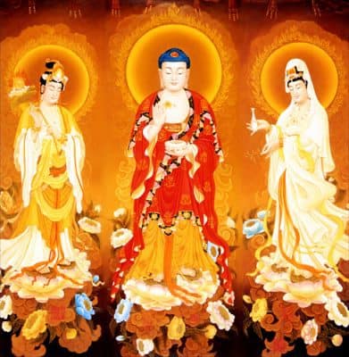  Tây Phương Tam Thánh gồm ba vị Phật đại diện cho những đức hạnh tốt đẹp