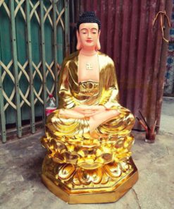 Tượng Phật A Di Đà dát vàng ngồi 90cm