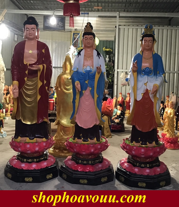 Tây Phương Tam Thánh màu 2Tây Phương Tam Thánh gồm ba vị Phật đại diện cho những đức hạnh tốt đẹp mà chúng ta luôn hướng tớim